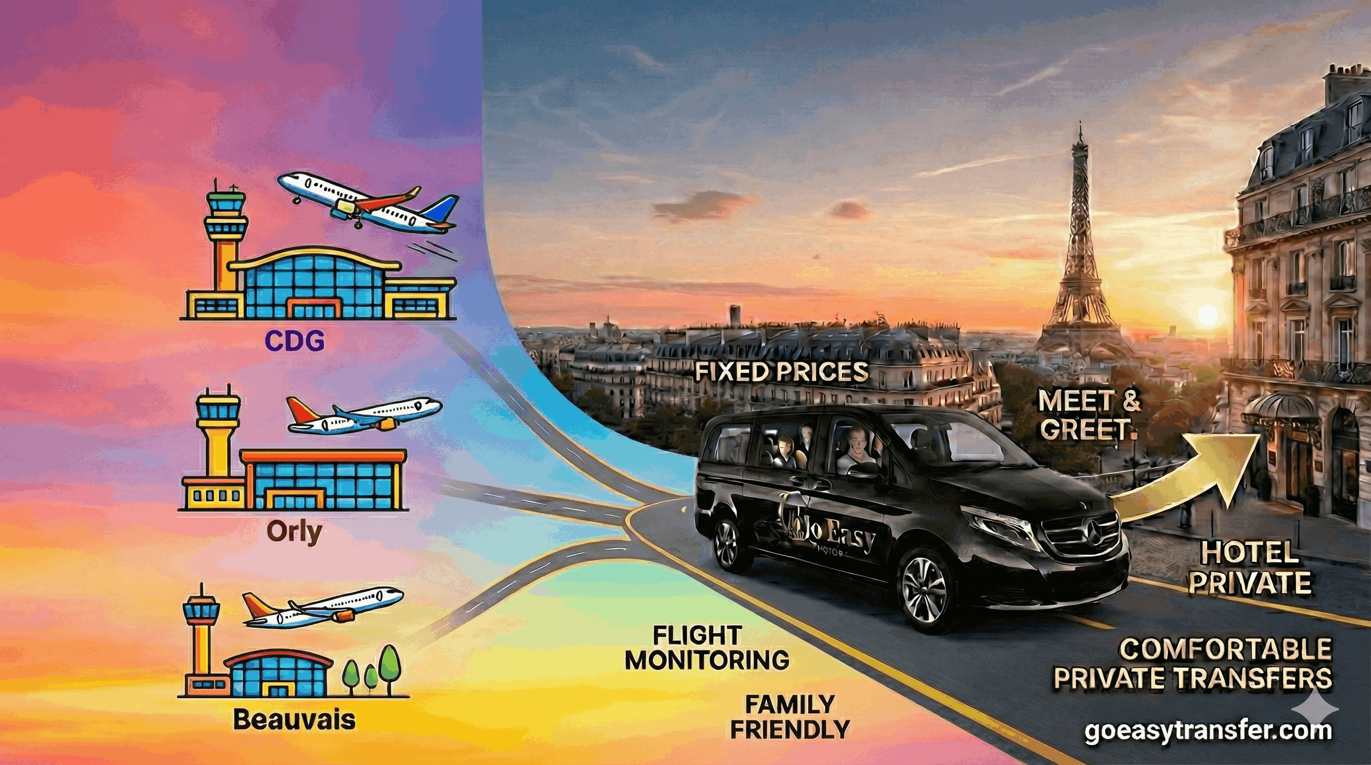 Paris Airport Transfers: CDG, Orly & Beauvais | Go Easy Transfer